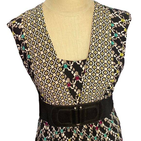 Style & Co Petite Multicolored Sleeveless Dress with Faux Belt Size PP - Picture 3 of 11